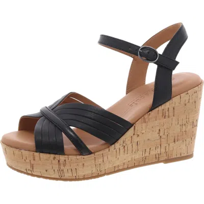 Gentle Souls By Kenneth Cole Nomi Ankle Strap Platform Wedge Sandal In Black