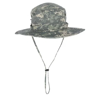 Ctm Men's Crushable Wide Brim Camo Boonie Hat With Chin Cord In Green