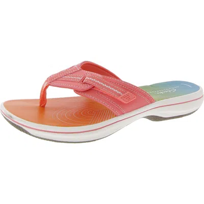 Cloudsteppers By Clarks Womens Strappy Manmade Thong Sandals In Pink