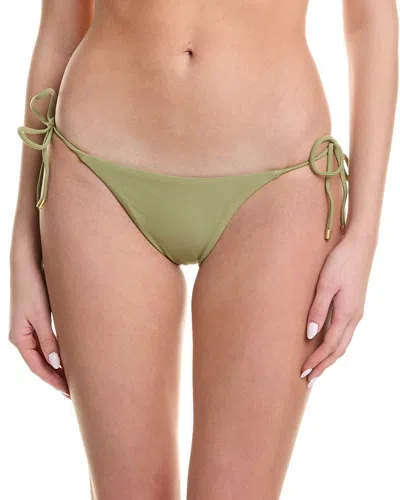 Vix Solid Tie Side Full Bikini Bottom In Green