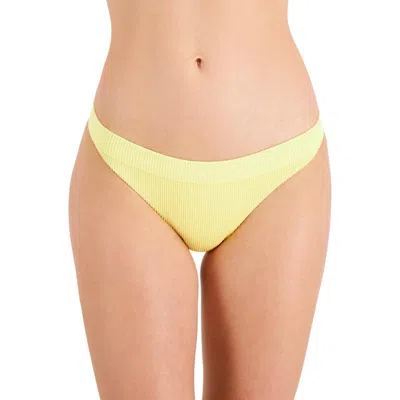 Roxy Juniors Love Bikini Womens Ribbed Solid Swim Bottom Separates In Yellow