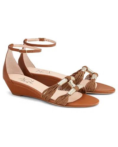 Agl Attilio Giusti Leombruni Agl Wenda Ankle Strap Leather Sandal In Brown