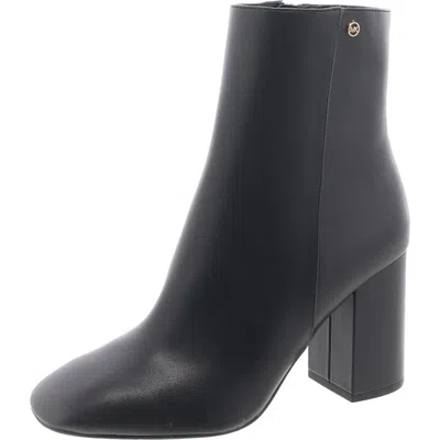 Michael Michael Kors Hazel Womens Faux Leather Block Heel Booties In Black