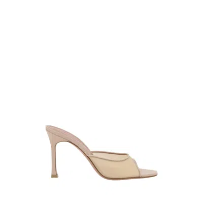 Amina Muaddi Open-toed High-heeled Sandals In Beige
