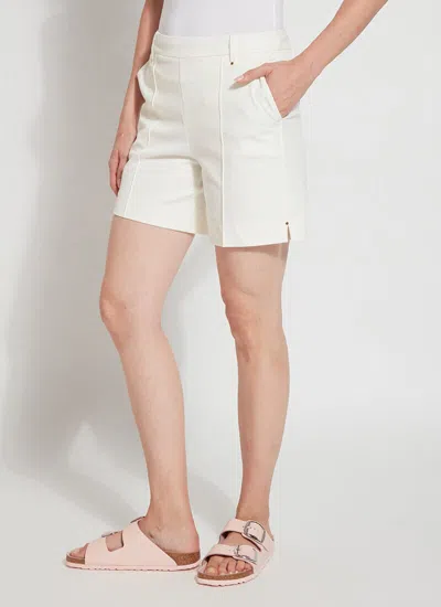 Lyssé Womens Pull On Denim Bermuda Shorts In White