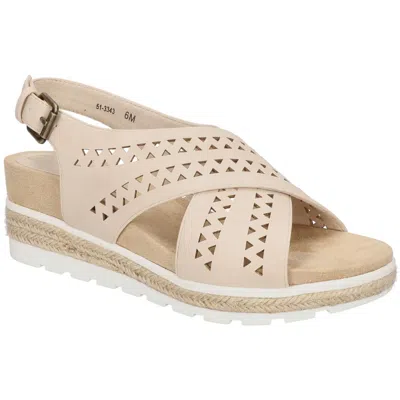 Bella Vita Cosette Womens Faux Suede Criss-cross Slingback Sandals In Beige