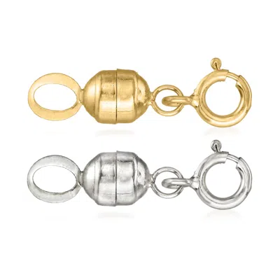 Ross-simons Italian Set Of 2 Small Magnetic Clasp Converters: 14kt Yellow Gold And 14kt White Gold In Multi