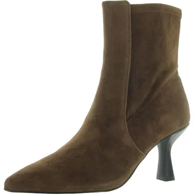 Madewell Womens Suede Almond Toe Ankle Boots In Brown