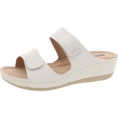 Good Choice Rea Womens Wedges Hook And Loop Wedge Sandals In White