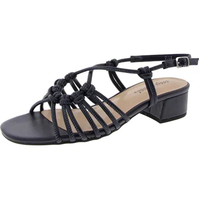 Easy Street Women's Sicilia Buckle Slingback Block Heel Sandals In Black