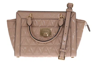 Michael Kors Vivianne Small Top Zip Messenger In Beige
