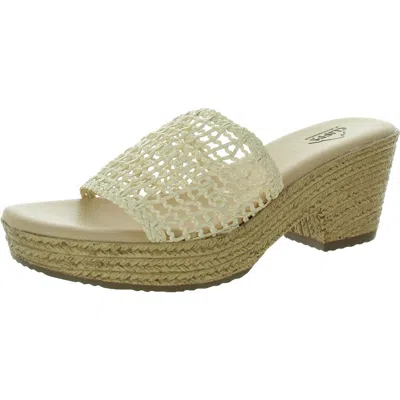 Cliffs By White Mountain Womens Padded Insole Faux Leather Block Heel In White