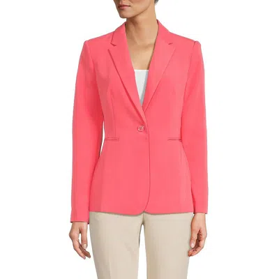 Tommy Hilfiger Womens Shoulder Pads Polyester One-button Blazer In Multi