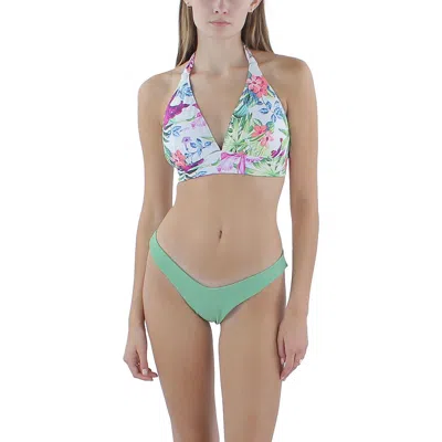 Pq Swim Womens High Cut Ruched Swim Bottom Separates In Green