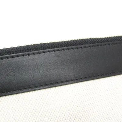 Pre-owned Balenciaga Navy Beige Canvas Clutch Bag ()