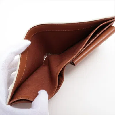Pre-owned Celine Beige Leather Coated Canvas Wallet (bi-fold) ()
