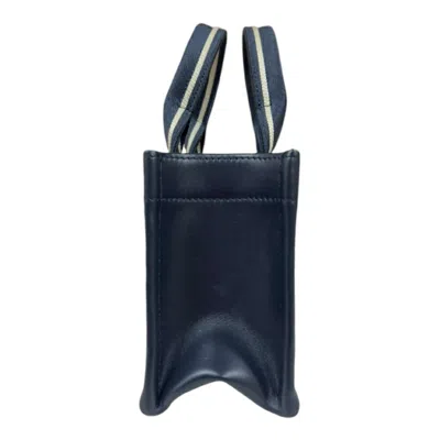 Pre-owned Dior Christian  Navy Canvas Leather Handbag Shoulder Bag ()