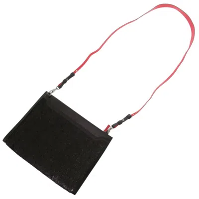 Pre-owned Christian Louboutin Black Leather Spangles Pouch Shoulder Bag ()