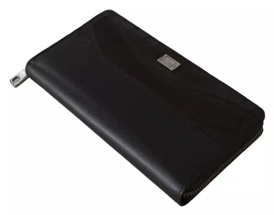 Dolce & Gabbana Brown Exotic Leather Zip Around Continental Clutch Men's Wallet In Brown