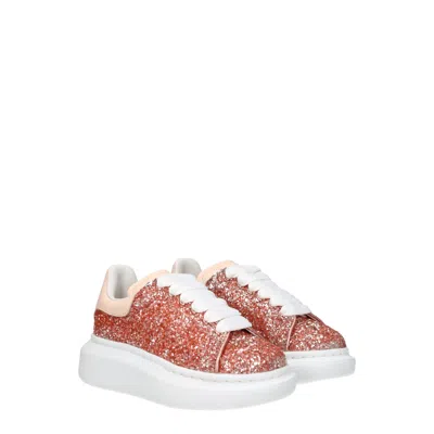 Alexander Mcqueen Gift Ideas Sneakers Kids Womens Glitter Pink/gold Pink