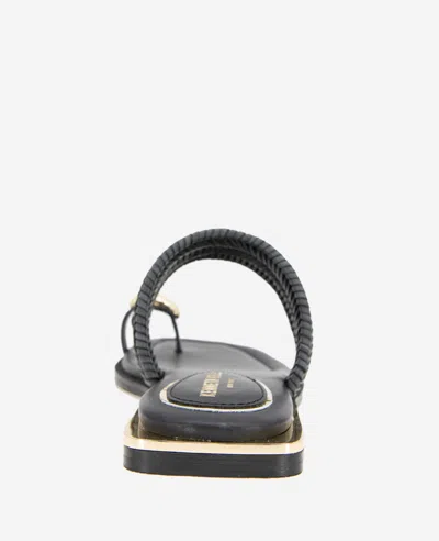 Kenneth Cole Andarna Leather Woven Toe Ring Sandal In Black