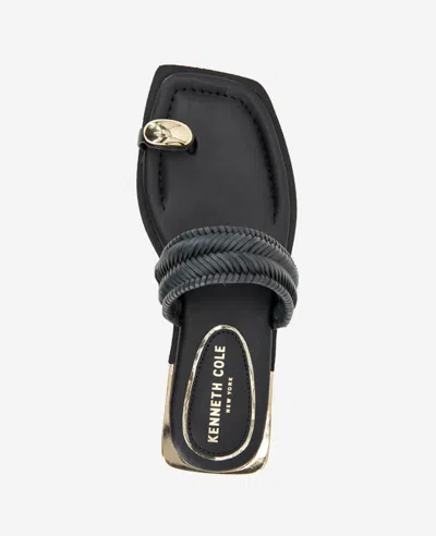 Kenneth Cole Andarna Leather Woven Toe Ring Sandal In Black