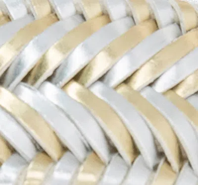 Kenneth Cole Andarna Metallic Woven Toe Ring Sandal In Silver Gold
