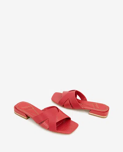 Kenneth Cole Issa Embossed Lizard Sandal In Red Lizard