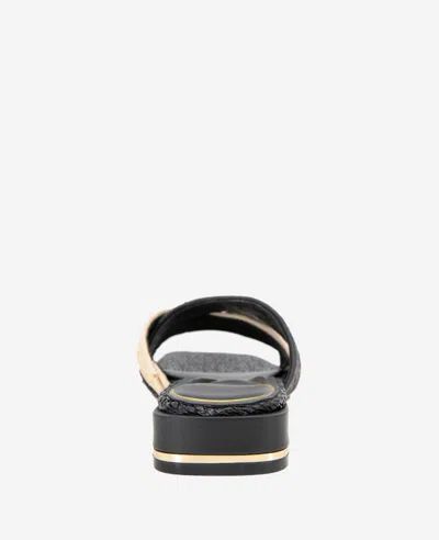 Kenneth Cole Issa Raffia Two Tone Sandal In Natural,black Raffia