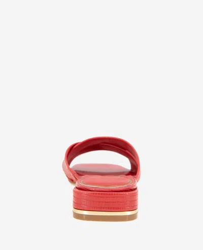 Kenneth Cole Issa Embossed Lizard Sandal In Red Lizard