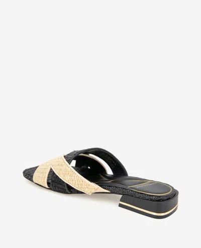 Kenneth Cole Issa Raffia Two Tone Sandal In Natural,black Raffia