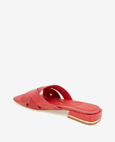 Kenneth Cole Issa Embossed Lizard Sandal In Red Lizard