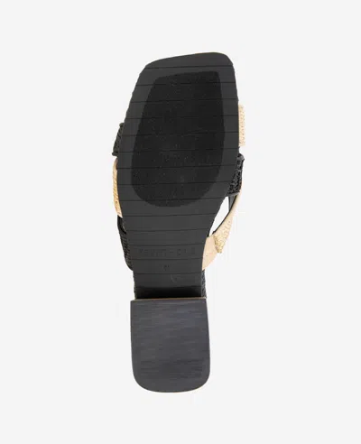 Kenneth Cole Issa Raffia Two Tone Sandal In Natural,black Raffia