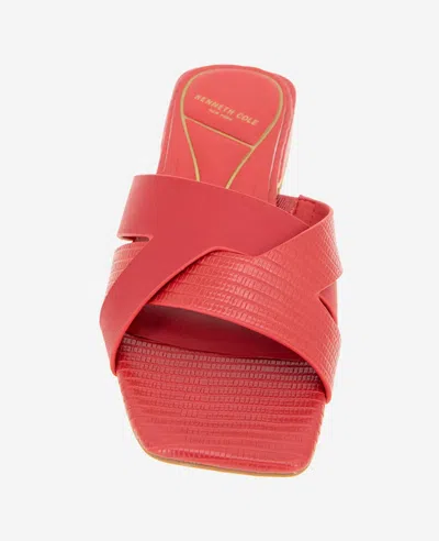 Kenneth Cole Issa Embossed Lizard Sandal In Red Lizard