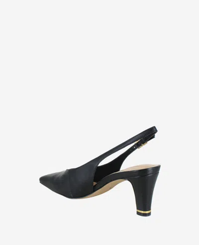 Kenneth Cole Meilani Leather Point Toe Slingback In Black Leather