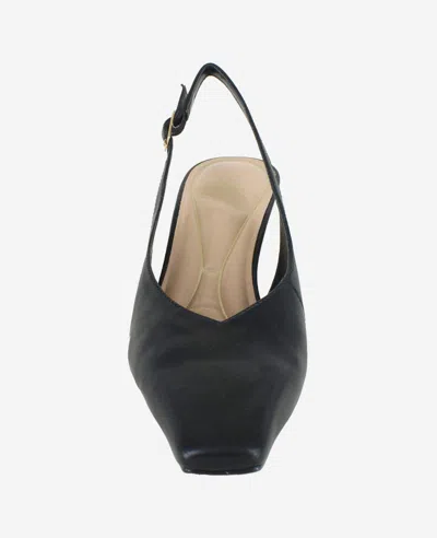 Kenneth Cole Meilani Leather Point Toe Slingback In Black Leather