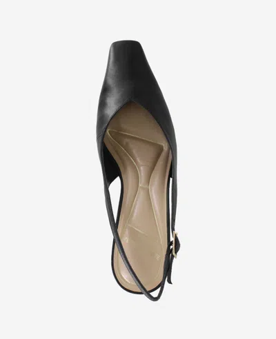 Kenneth Cole Meilani Leather Point Toe Slingback In Black Leather
