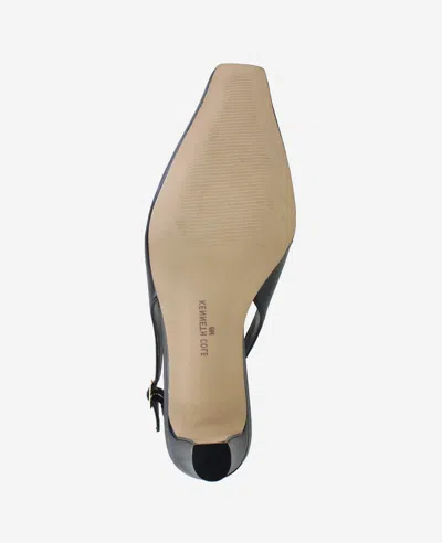 Kenneth Cole Meilani Leather Point Toe Slingback In Black Leather