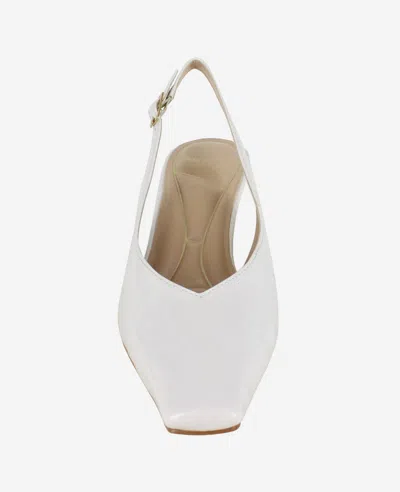 Kenneth Cole Meilani Patent Point Toe Slingback In Ecru Patent