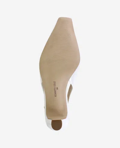 Kenneth Cole Meilani Patent Point Toe Slingback In Ecru Patent