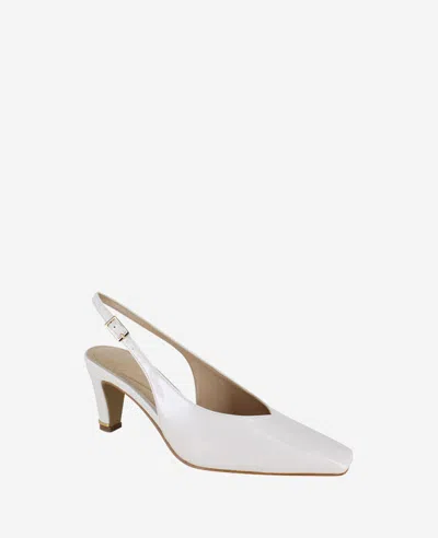 Kenneth Cole Meilani Patent Point Toe Slingback In Ecru Patent