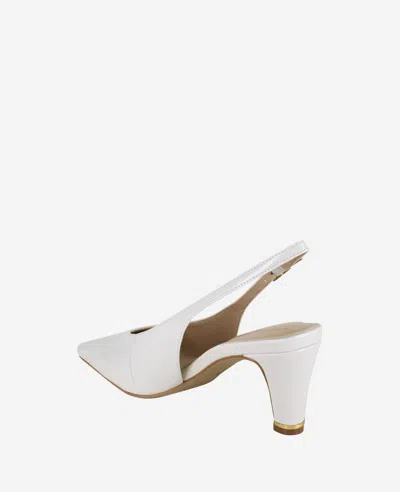 Kenneth Cole Meilani Patent Point Toe Slingback In Ecru Patent