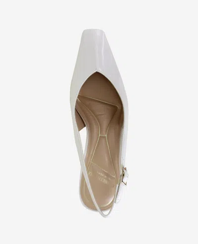 Kenneth Cole Meilani Patent Point Toe Slingback In Ecru Patent