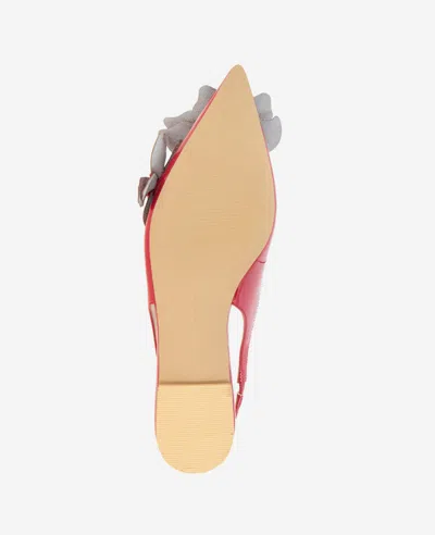 Kenneth Cole Tayla Patent Floral Appliqué Slingback In Red Patent