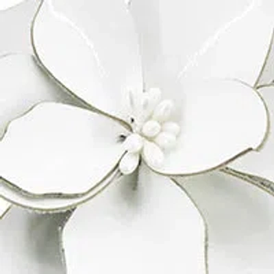 Kenneth Cole Tayla Patent Floral Appliqué Slingback In White Patent