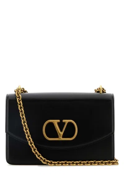 Valentino Garavani Garavani Vain Shoulder Bag In Shiny Calfskin Woman Black Uni