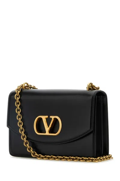 Valentino Garavani Garavani Vain Shoulder Bag In Shiny Calfskin Woman Black Uni
