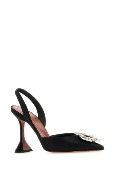 Amina Muaddi Rosie Crystal-embellished Satin Slingback Pumps