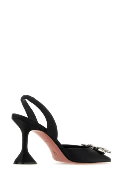 Amina Muaddi Rosie Crystal-embellished Satin Slingback Pumps