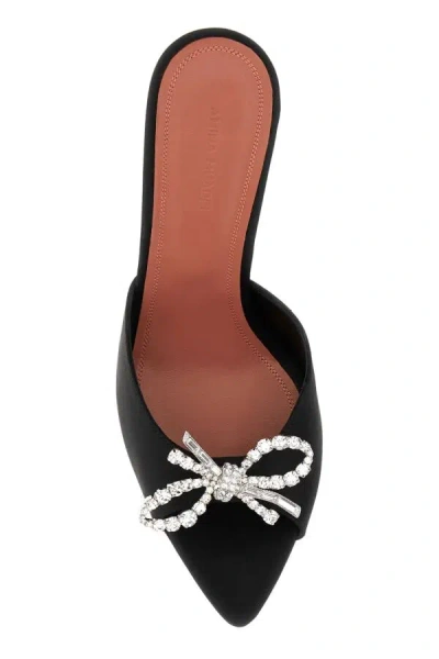 Amina Muaddi Rosie Crystal-embellished Satin Mules